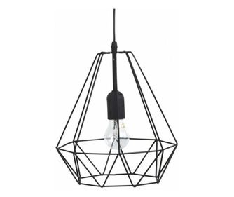 Lustra industrial, otel, negru, 25x28 cm, cablu 80 cm