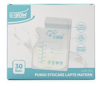 Pungi stocare lapte matern U-grow, 30 buc