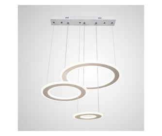 Lustra LED Circle Suspendata Numva 3 Alba, SLC cu telecomanda