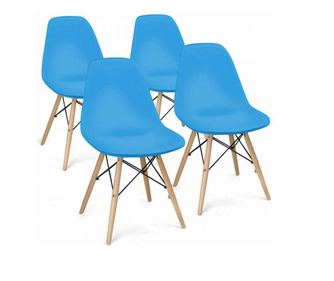 4 buc scaune moderne pentru bucatarie - Albastru