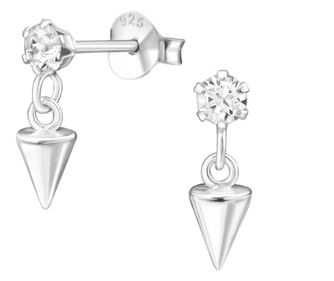 Cercei argint, Con cu cristale Swarovski White, A4S32926