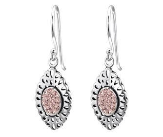 Cercei argint,  Marchiza cu cristale Swarovski Vintage Rose, A4S25011