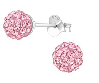 Cercei argint, Minge cu cristale Swarovski Light Rose, A4S39277-1