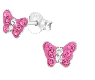 Cercei argint, Fluture cu cristale Swarovski Rose, A4S37655