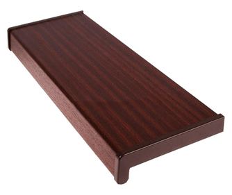 Glaf PVC interior pentru ferestre Mahon 125 x 35 cm, Include piese laterale + Silicon alb 280 Ml