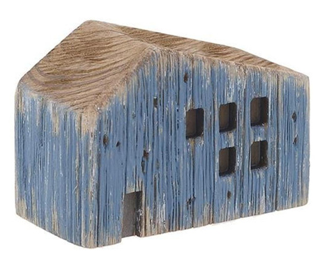 Decoratiune casa, lemn, albastru, 10x5x8 cm