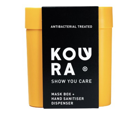 Cutie antibacteriana pentru masca si spray dezinfectant, galben-portocaliu, Koura