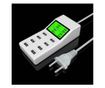 Incarcator priza, LED, 8 porturi, alb, Gonga® Alb