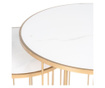 Set 2 pomoćna stolića Porcelaine marble & golden steel