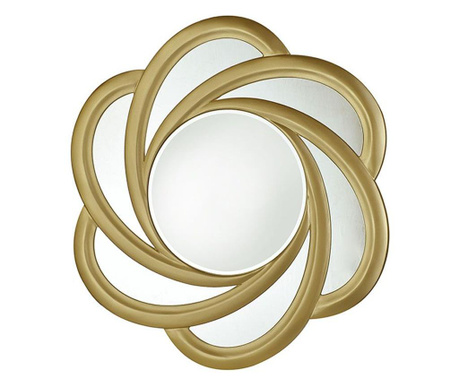 Oglinda rotunda rhea,diametru 80 cm,rama mdf cu finisaj auriu