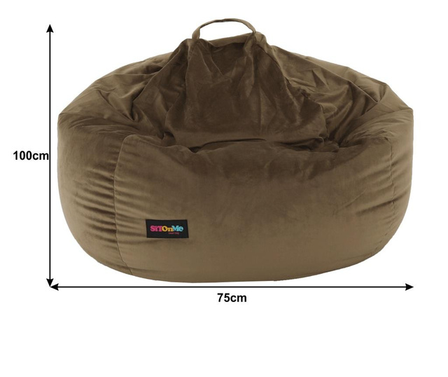 Fotoliu tip sac, material textil gri-maro TAUPE,Bortis Impex mobila pentru living