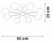 RESIGILAT Lustra Vitaluce, Altais, metal, incandescent, LED, fluorescent, max. 40 W, E14, aramiu deschis, 96x96x29 cm