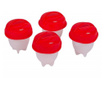Set 4 recipiente din silicon cu capace pentru oua posate, Pufo