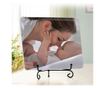 Suport metalic Pufo pentru rame foto, tablouri mici, negru, 17 cm
