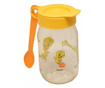 Буркан Tweety с чаена лъжичка и капак за съхранение, Сервиране на ястия за деца, 13 см