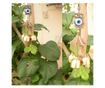 Clopotel de vant cu floare de campanula si 3 clopotei pentru casa sau gradina, model cu bufnita