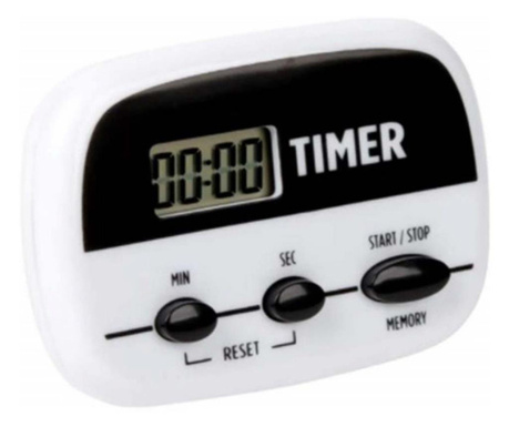 Cronometru digital Pufo cu afisaj pentru bucatarie, alb