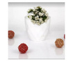 Ghiveci pentru flori cu farfurie Pufo White, 1.3 L, alb