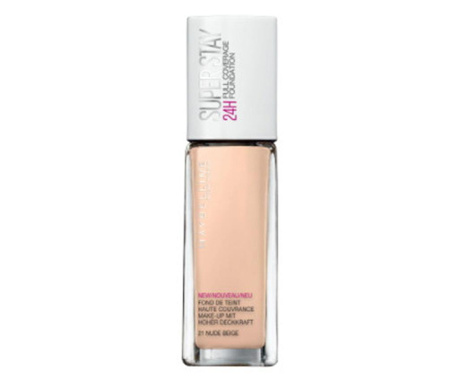 Maybelline Super Stay 24h Full Coverage Foundation, Nuanta 21 Nude Beige