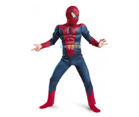 Costum Spiderman Deluxe Cu Muschi M (120-130 cm)
