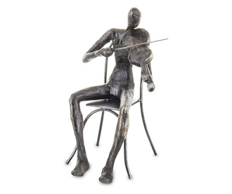 Figurina muzician, gri fumuriu, 19x9,5x12 cm
