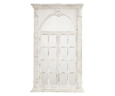 Dekoracyjne lustro ścienne, kremowe antyczne, 132x83x7,5 cm