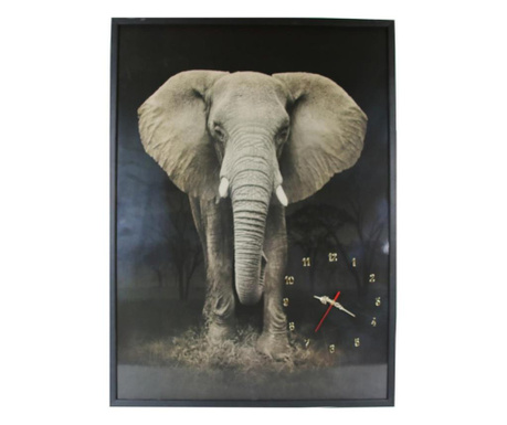 Tablou cu ceas inramat 70x100 cm elefant