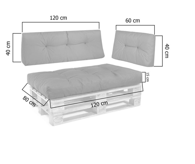 Set 2 jastuka za kauč na otvorenom