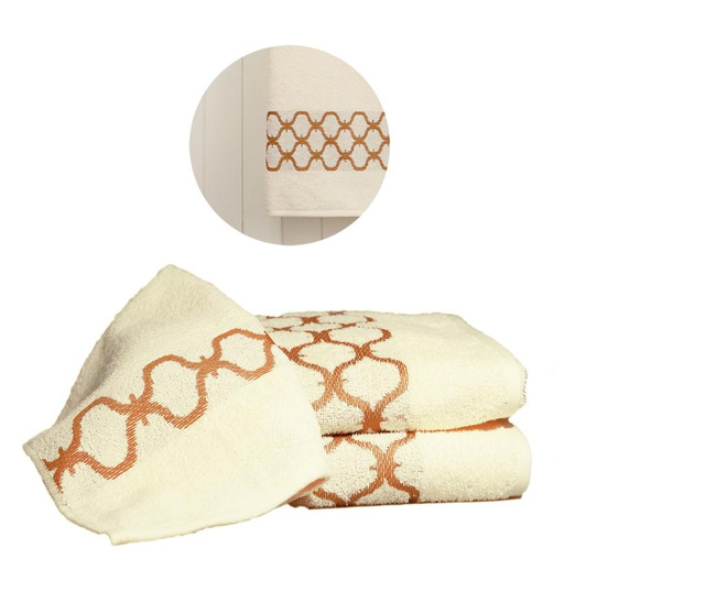 Ręcznik kąpielowy Tangier Cream & Caramel 48x90 cm
