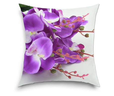 Perna decorativa Art Factory, Buchet cu orhidee mov, Flori, Decoratiuni Casa, 38 x 38 cm