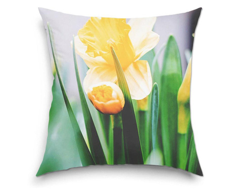 Perna decorativa Art Factory, Narcise galbene, Flori, Decoratiuni Casa, 38 x 38 cm