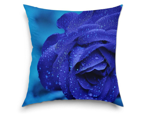Perna decorativa Art Factory, Trandafir albastru, Flori, Decoratiuni Casa, 38 x 38 cm