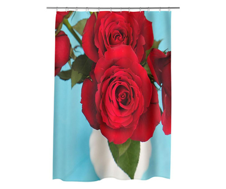Perdea Dus, Cada pentru Baie Art Factory, Trandafiri rosii in glastra, Decoratiuni Baie, 150 x 200 cm