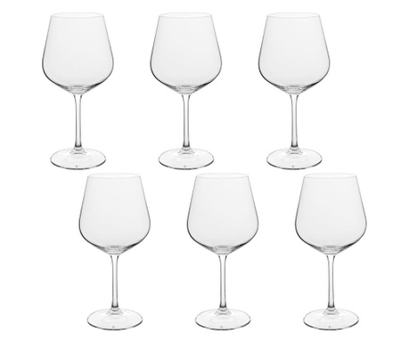 VIDIVI RIALTO Set 6 pahare vin rosu sticla temperata 600ml 7,5xh21,5cm Vidivi, Transparent, 7.5xh21.5 cm