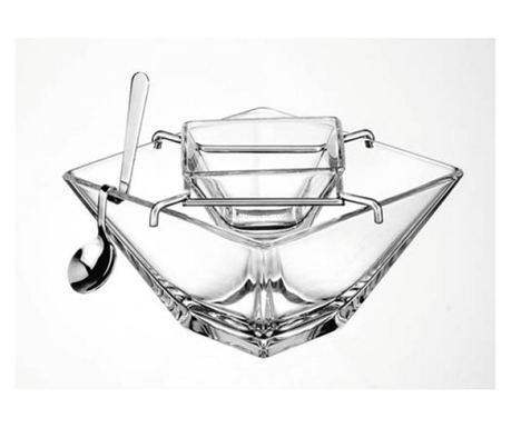 VIDIVI TORCELLO Set din sticla temperata pentru servit caviar 14x14xh10cm
