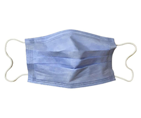 Кутия с 50 BFE медицински маски> 99%, 3 слоя, 3 гънки, синьо-лилаво, произведена в Румъния