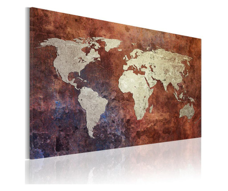 Tablou canvas - Rusty harta lumii - 60x40 cm