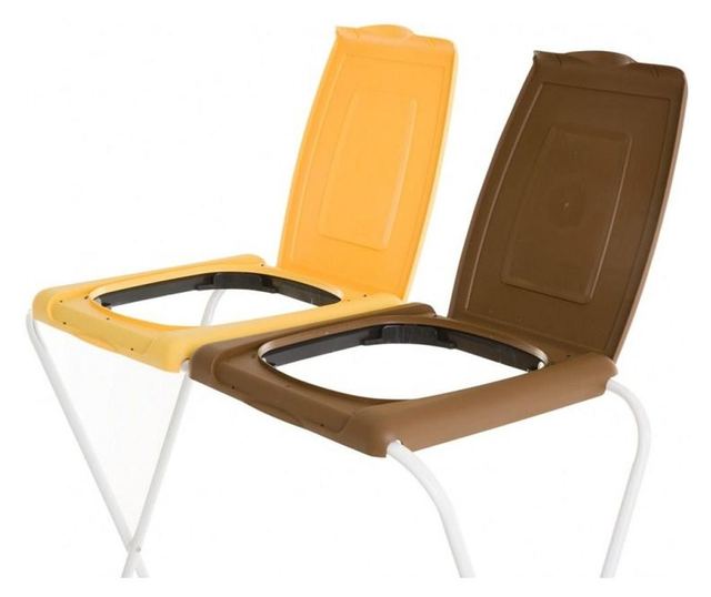 Suport saci menajeri, colectare selectiva, 2 compartimente, galben-maro, JOTTA Flipo