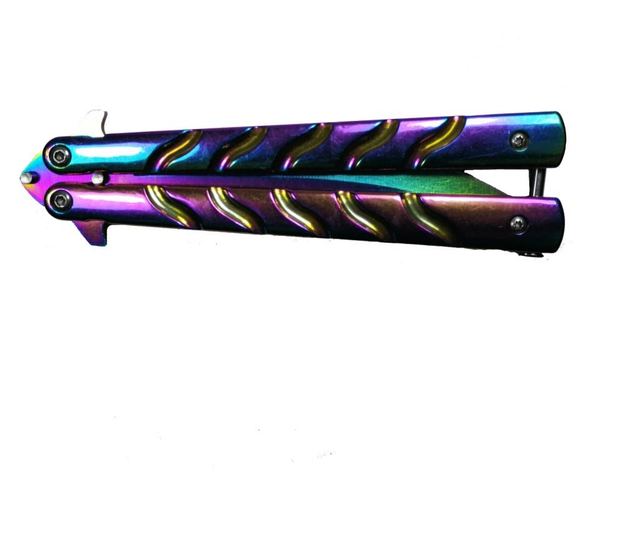 Μαχαίρι, Butterfly knife, Balisong, Butterfly 22,5 cm, Rainbow-Palette