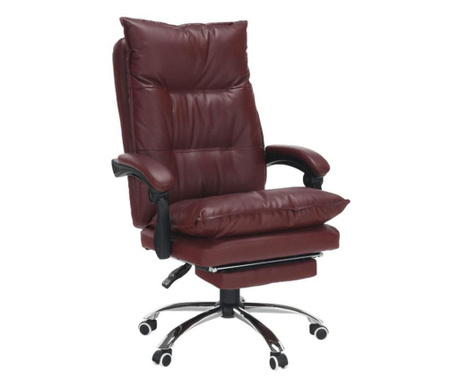 Textilbőr irodai szék, lábtartóval, burgundi - COMFORT