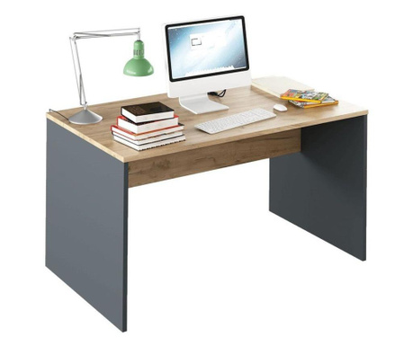 Tölgyfa mintás íróasztal, 140x80 cm, antracit - BASIC