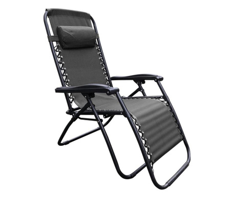 Kerti fotel, állítható, fekete - AU SOLEIL
