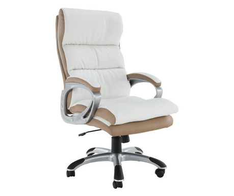 Műbőr irodai szék, fehér-bézs - SIOUX