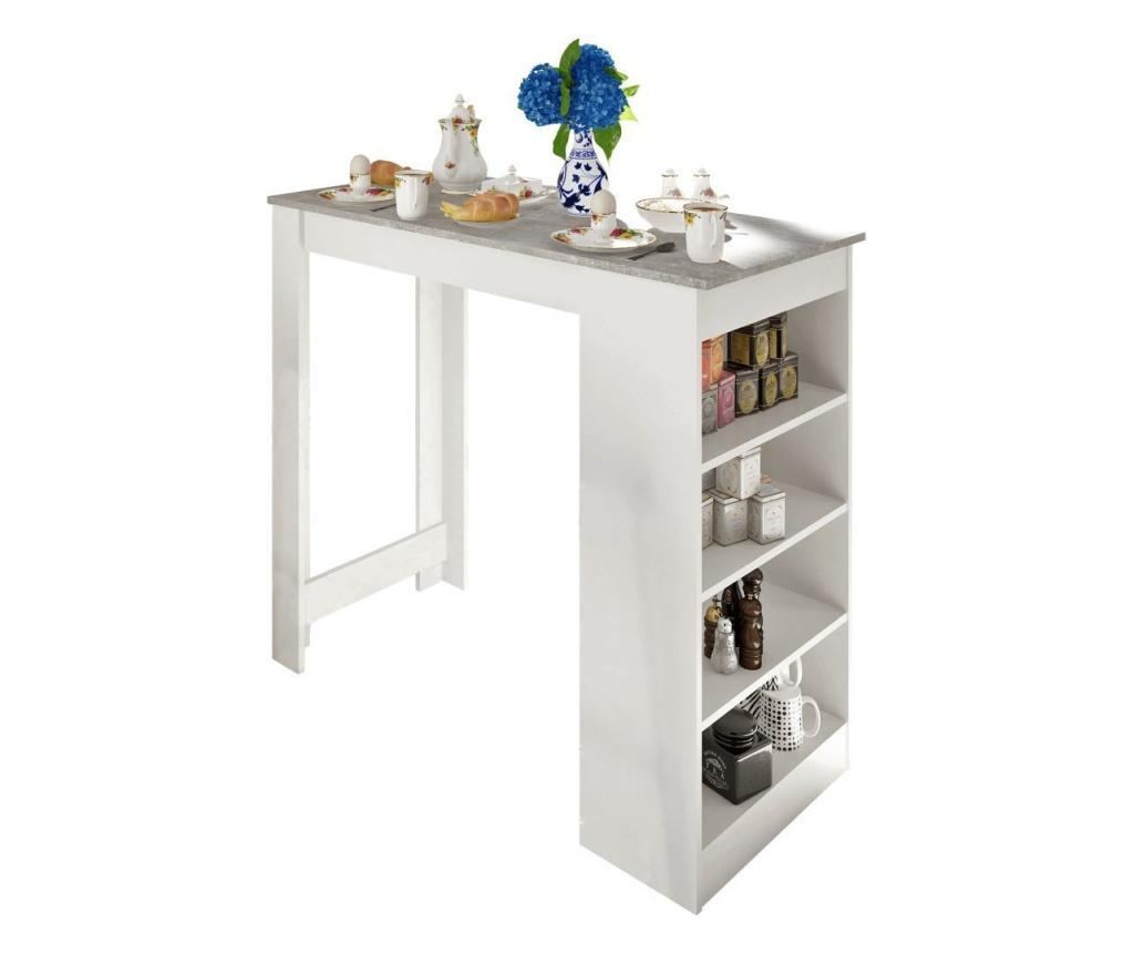 Konyhasziget, 4 polccal, szürke-fehér - BARI - 3