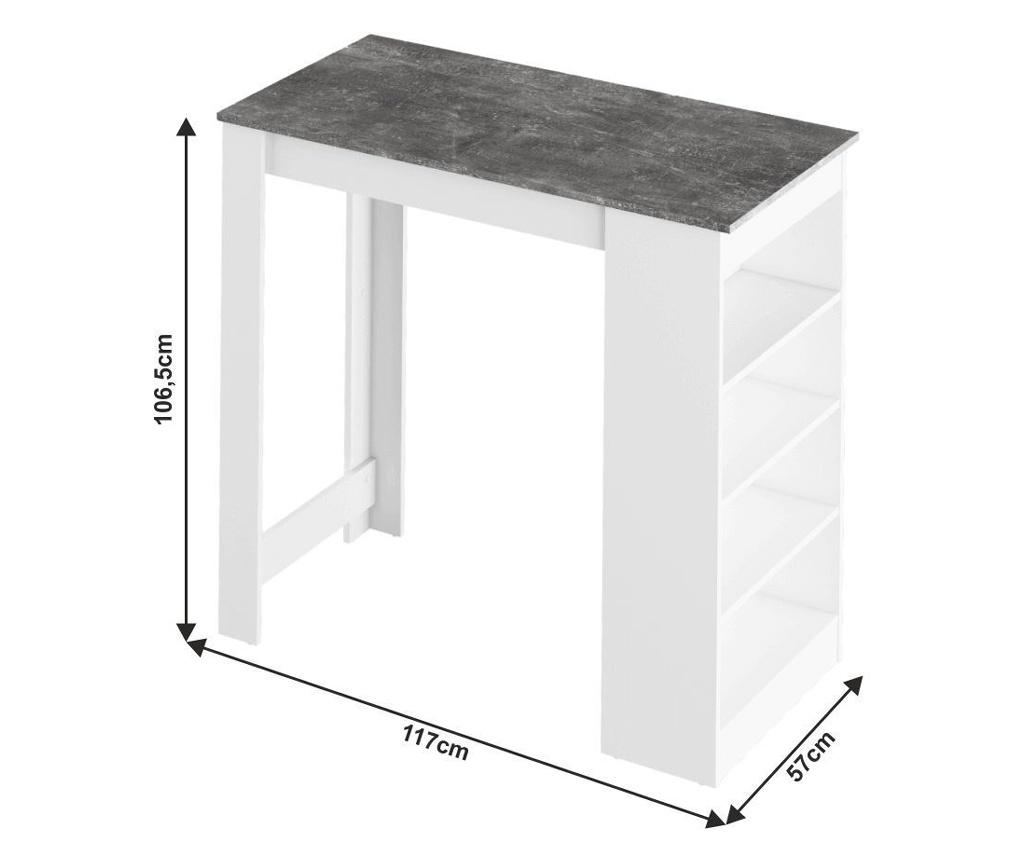Konyhasziget, 4 polccal, szürke-fehér - BARI - 4