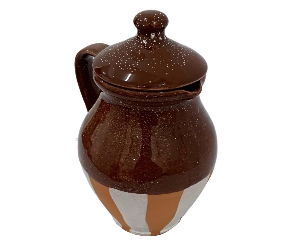 Ibric cu 6 cani din ceramica de Arges realizate manual, Argcoms, Vin fiert, Pictura traditionala - 4