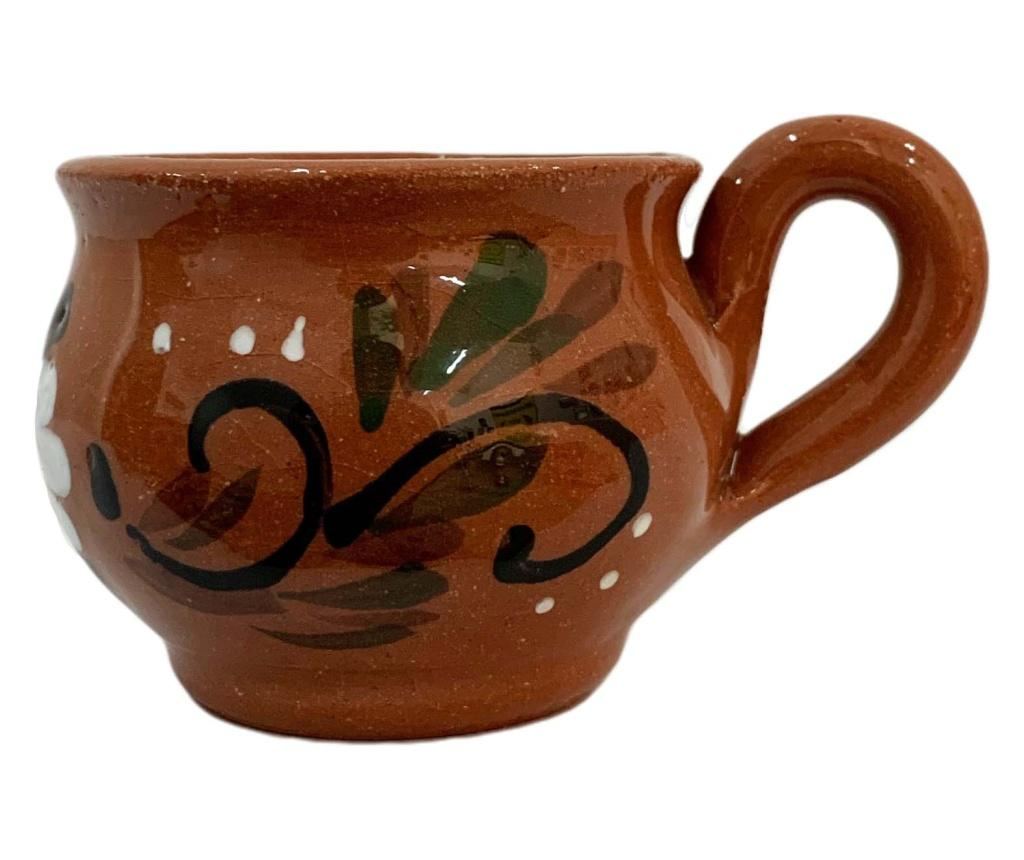 Set de 6 cesti din ceramica de Arges realizat manual, Argcoms, Bauturi calde, Pictura florala - 2