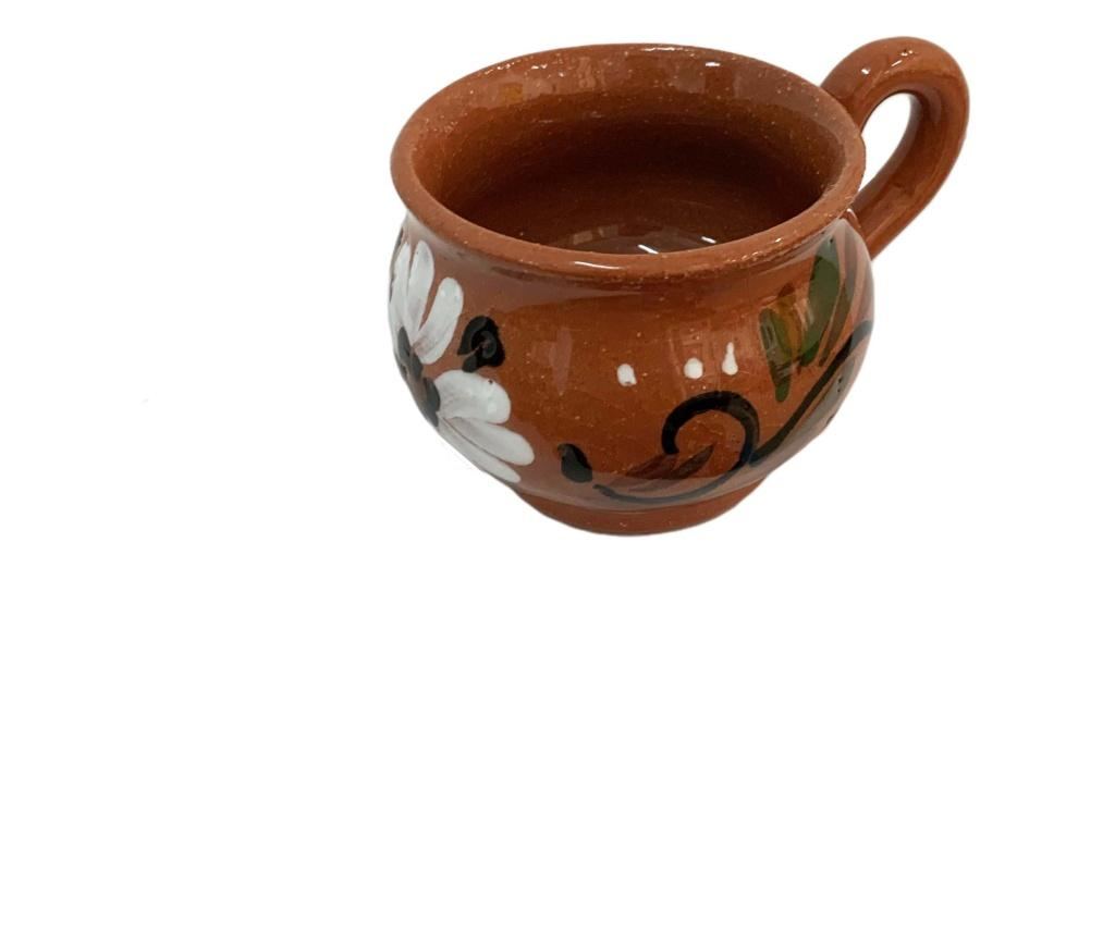 Set de 6 cesti din ceramica de Arges realizat manual, Argcoms, Bauturi calde, Pictura florala - 4