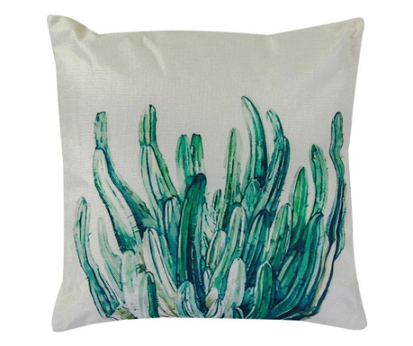 Nyomott kaktusz mintás díszpárna, 45x45 cm, krémszínű - ARIZONA