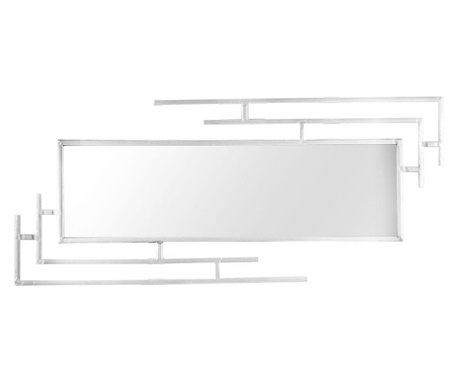 Fém keretes tükör, 80x35 cm, ezüst - ART DECO